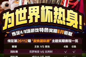世界杯预热进行时！传足特色奖期第26112期聚焦国际赛事
