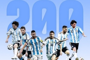 国际足联公布梅西数据：国家队200场，世界杯27场，赛事成绩并列最佳射手