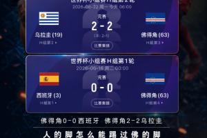 连平世界冠军！佛得角首战与西班牙0-0战平获首分，今日2-2乌拉圭取得首球
