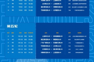 中青赛U20第二阶段赛程安排：实行主客场制，6月13日起连续进行10轮比赛