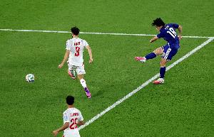 日本2-0领先突尼斯！上田绮世31分钟远射得分，首秀进球助日本领先