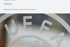 欧足联声明：巴洛贡禁赛缓期决定逾越红线，令人难以置信
