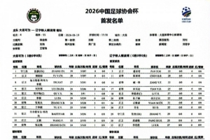 辽宁铁人客战大连足协杯第4轮首发阵容：李提香担任队长并首发