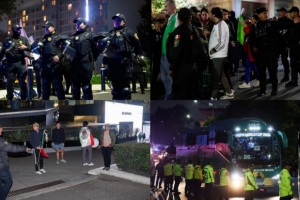 墨西哥球迷影响英格兰队下榻酒店，警方已部署两道警戒线